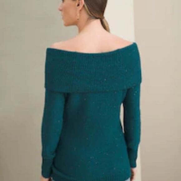 Chico's Touch Of Sparkle Sweater Black Sz. 12 Chico's Size 2) NWT - Picture 3 of 3